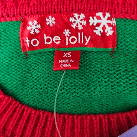 Christmas New UGLY Sweater Party To Be Jolly Mrs. Elf Pullover Knit Sweater - Picture 3 of 9